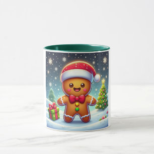 Cute Whimsical jul/vinterpepparkaksgubbe Mugg