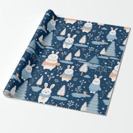 Cute Whimsical jul Winter Bunny Presentpapper