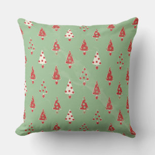 Cute Whimsical Julgran Mönster Kudde