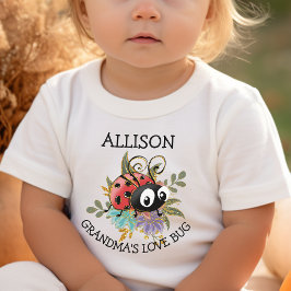 Cute Whimsical Kärlek Kryp Ladybug Blommigt Namn T Shirt