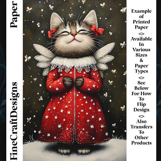 Cute Whimsical Kitten Angel Fairy CQ7 Craft Papper (Skapare uppladdad)