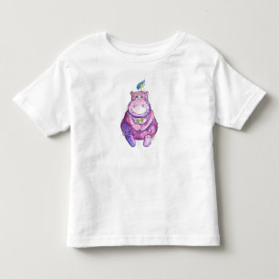 Cute Whimsical Lila Hippo T Shirt