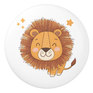Cute Whimsical Lion Knopp