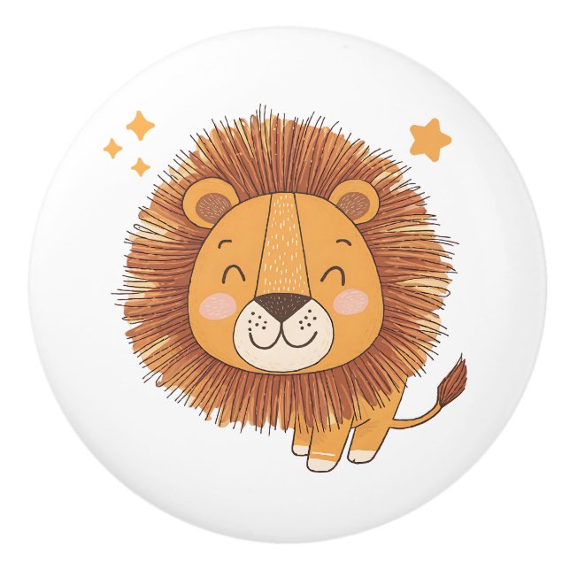 Cute Whimsical Lion Knopp (Framsidan)