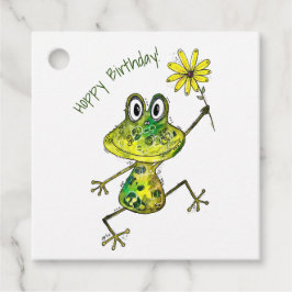Cute Whimsical Lycklig Frog Gåvor Etiketter