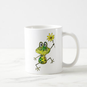 Cute Whimsical Lycklig Frog Kaffemugg