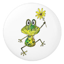 Cute Whimsical Lycklig Frog