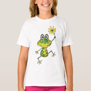 Cute Whimsical Lycklig Frog T Shirt