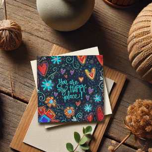 Cute Whimsical Lycklig Heart Kärlek Inspiritivity