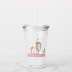 Cute Whimsical Magic Unicorn Rosa Princess Kids Take Away Mugg