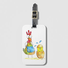 Cute Whimsical Mamma Chicken med Baby Bagagebricka
