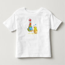 Cute Whimsical Mamma Chicken med Baby