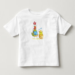 Cute Whimsical Mamma Chicken med Baby T Shirt