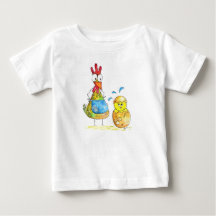 Cute Whimsical Mamma Chicken med Baby