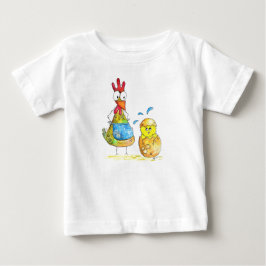 Cute Whimsical Mamma Chicken med Baby T Shirt