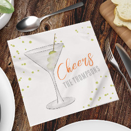 Cute Whimsical Martini Cocktail Simple Party Pappersservett