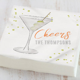 Cute Whimsical Martini Cocktail Simple Party Pappersservett