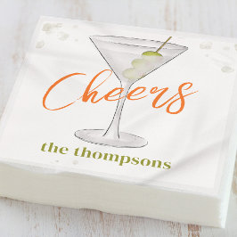Cute Whimsical Martini Cocktail Simple Party Pappersservett