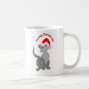 Cute Whimsical Meowy-julkatt Kaffemugg