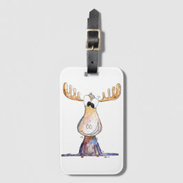 Cute Whimsical Moose Bagagebricka