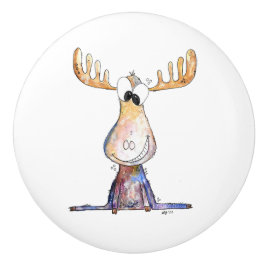 Cute Whimsical Moose Knopp