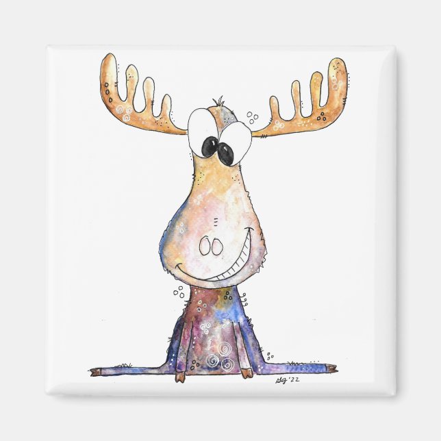 Cute Whimsical Moose Magnet (Framsidan)