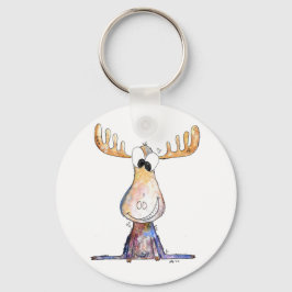 Cute Whimsical Moose Nyckelring