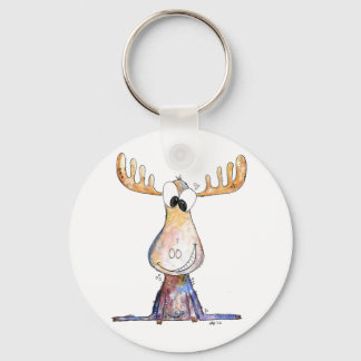 Cute Whimsical Moose Nyckelring