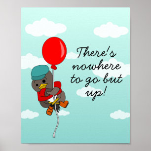 Cute Whimsical Motivational Bird Illustration Poster