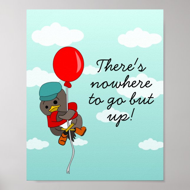 Cute Whimsical Motivational Bird Illustration Poster (Framsidan)