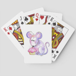 Cute Whimsical Mouse med cupkaka Casinokort