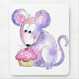 Cute Whimsical Mouse med cupkaka Musmatta
