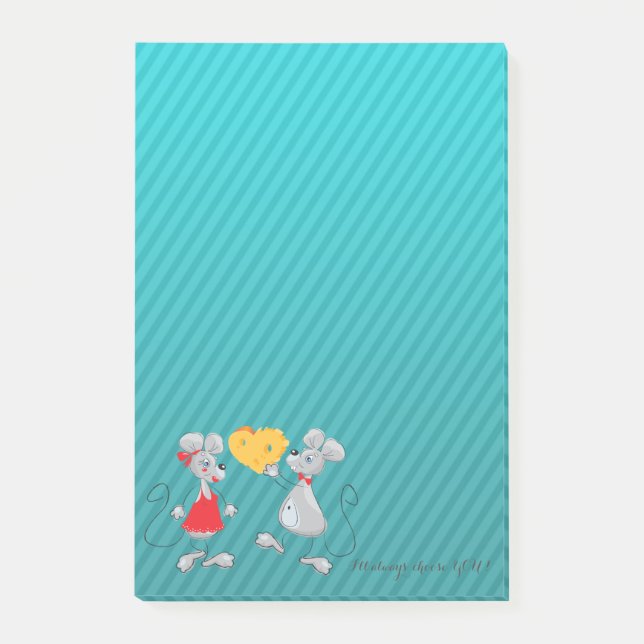 Cute Whimsical Mouses-I väljer alltid dig Post-it Block (Framsida)