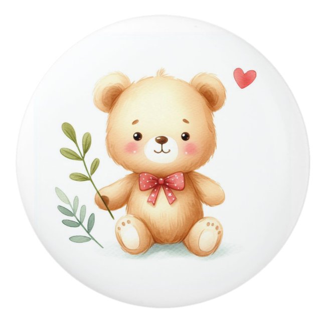 Cute Whimsical Nalle Baby Room Knopp (Framsidan)