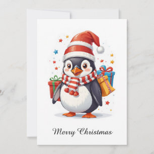 Cute Whimsical Non-Photo Animal God jul Julkort