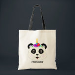 Cute Whimsical Panda Unicorn Pandicorn Tygkasse<br><div class="desc">Cute panda ansikte med enmajsblomman krona.</div>