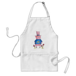 Cute Whimsical Patriotic Gris Förkläde