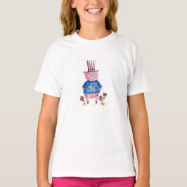 Cute Whimsical Patriotic Gris T Shirt