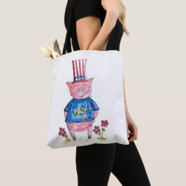 Cute Whimsical Patriotic Gris Tygkasse