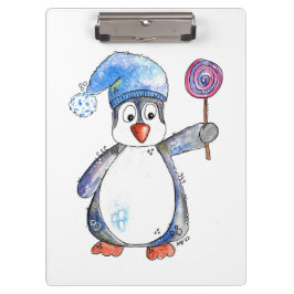 Cute Whimsical Penguin med Lollipop