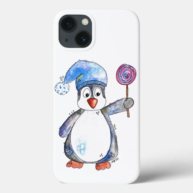 Cute Whimsical Penguin med Lollipop (Baksida)