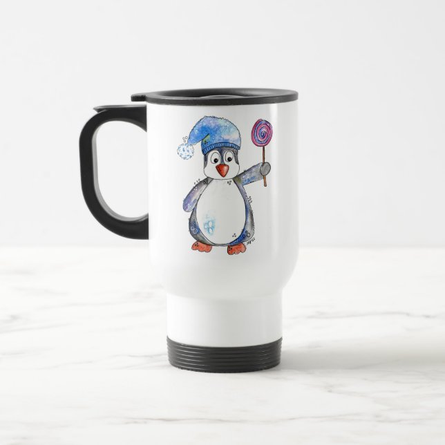 Cute Whimsical Penguin med Lollipop Resemugg (Vänster)