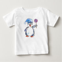 Cute Whimsical Penguin med Lollipop