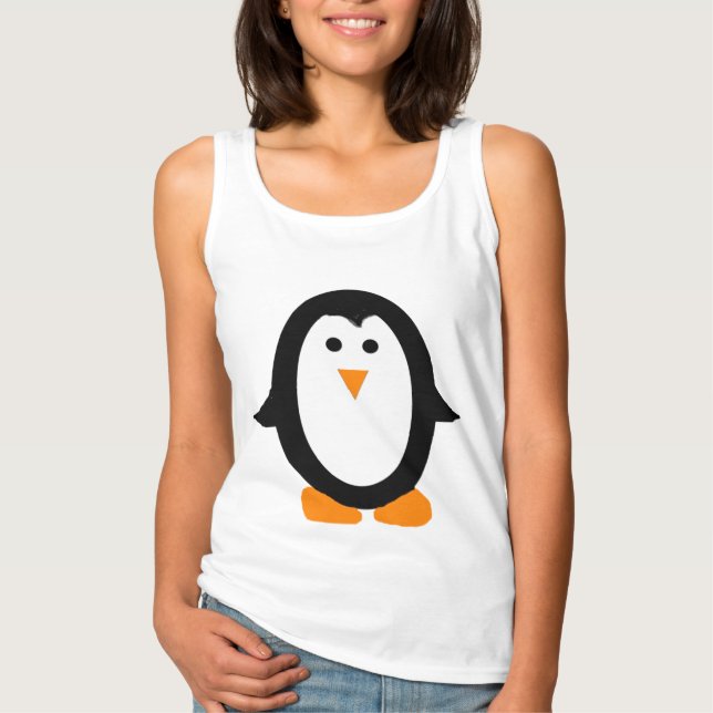 Cute Whimsical Penguin-Tanktop Tee (Framsida)