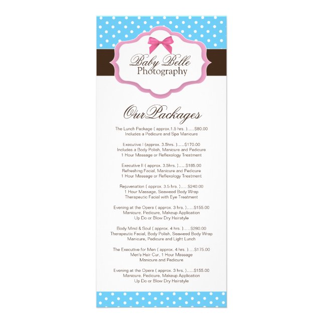 Cute Whimsical Polk a Dot Rack Card Reklamkort (Framsidan)