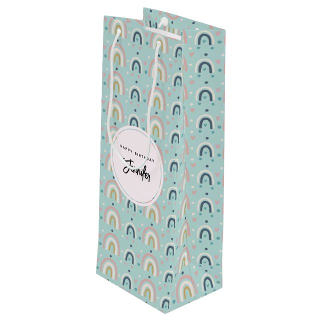 Cute Whimsical Rainbow Mönster (Baksidan Vinklad)