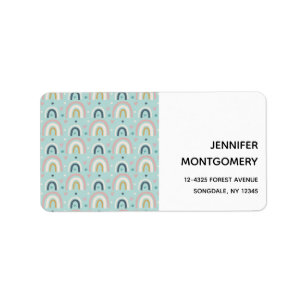 Cute Whimsical Rainbow Mönster Adressetikett