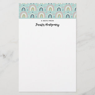 Cute Whimsical Rainbow Mönster Brevpapper