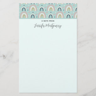 Cute Whimsical Rainbow Mönster Brevpapper