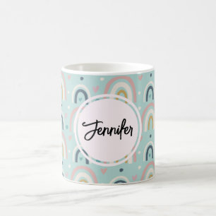 Cute Whimsical Rainbow Mönster Kaffemugg
